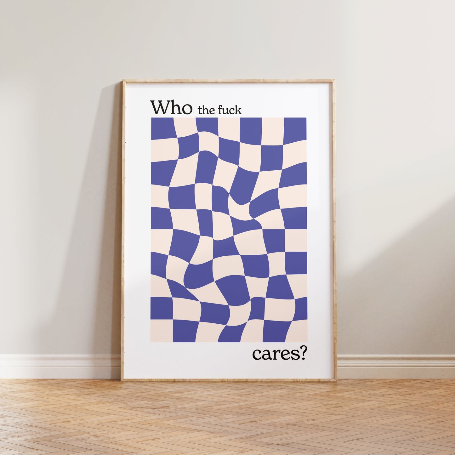 Who The Fuck Cares Checkered Print