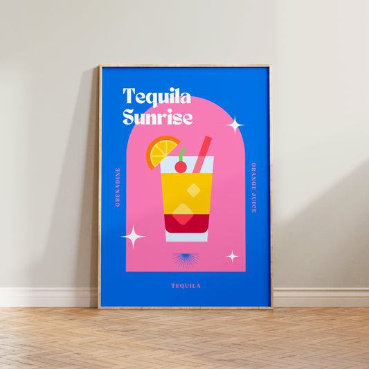 Retro Tequila Sunrise Print