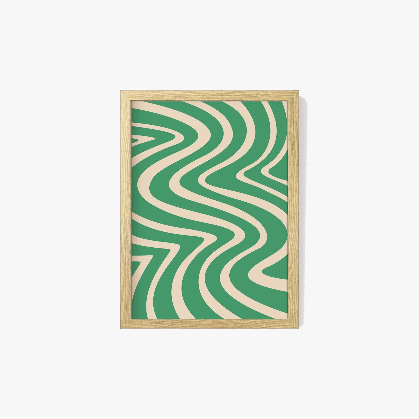 Abstract Wavy Pattern Green Print