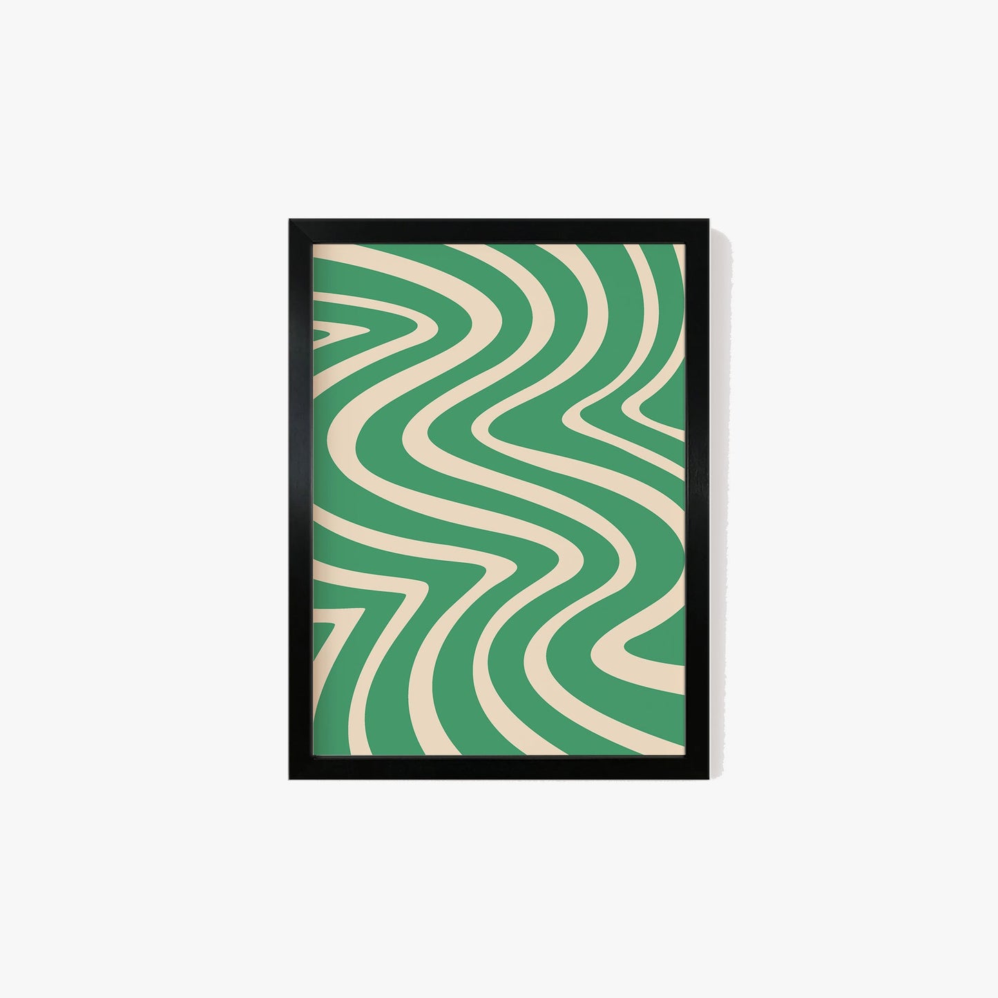 Abstract Wavy Pattern Green Print